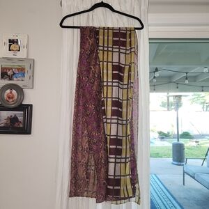 LOFT Purple and Green Floral Scarf